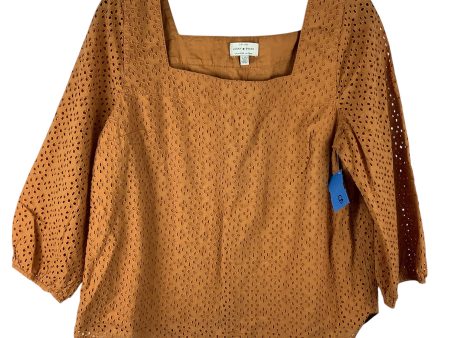 Top Long Sleeve By Lucky Brand In Orange, Size: L Fashion