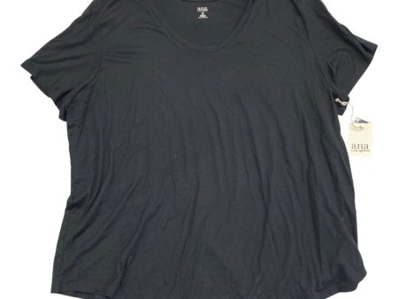 Top Short Sleeve Basic By Ana In Black, Size: 2x Online Hot Sale