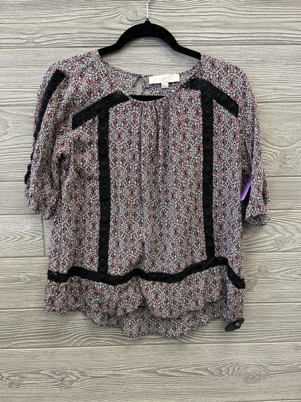 Top Short Sleeve By Loft In Floral Print, Size: S For Cheap