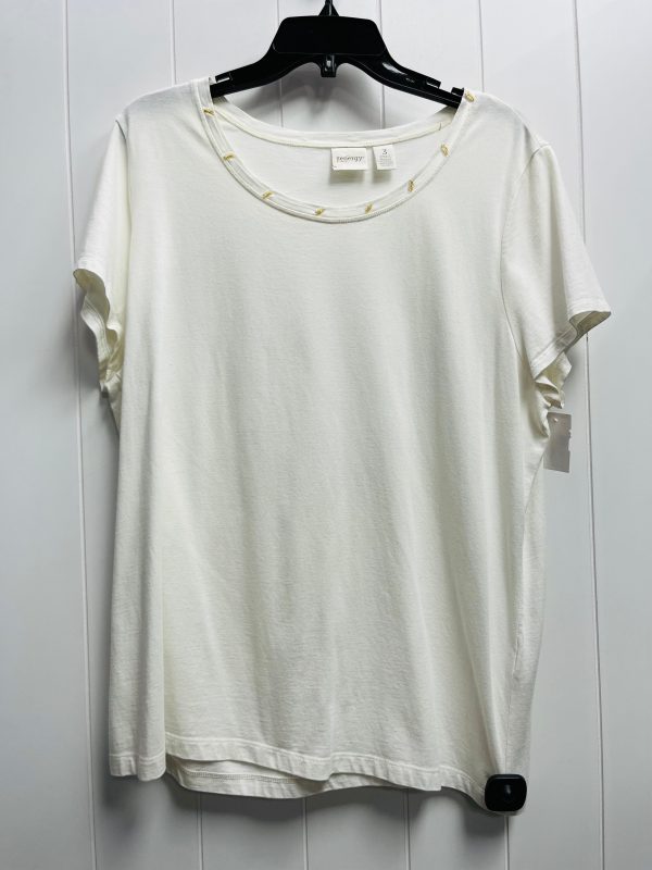 Top Short Sleeve By Chicos In White, Size: Xl For Sale