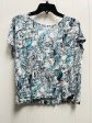 Top Short Sleeve By Tahari By Arthur Levine In Blue & White, Size: L Online Hot Sale