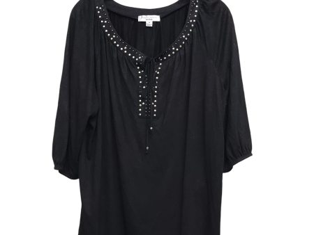 Top Ls By John Paul Richard In Black, Size:1X For Discount