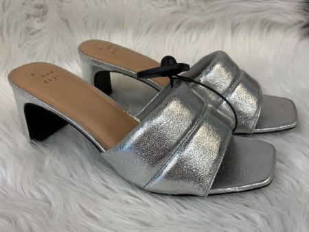 Sandals Heels Block By A New Day In Silver, Size: 10 Online Sale