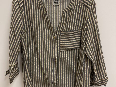 Blouse Long Sleeve By Anne Klein In Striped Pattern, Size: S Online Hot Sale