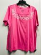 Top Short Sleeve By Coral Bay In Pink & White, Size: Xl Online Hot Sale