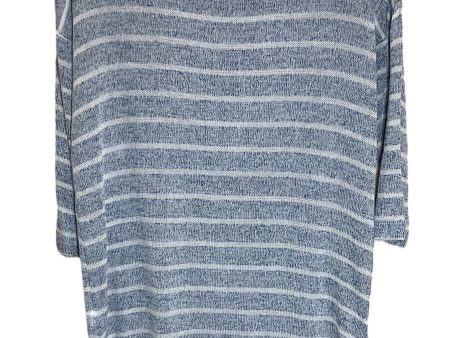 Top 3 4 Sleeve By Eddie Bauer In Blue & White, Size: S Discount