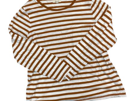 Top Long Sleeve Basic By Madewell In Brown & White, Size: 1x Online Sale