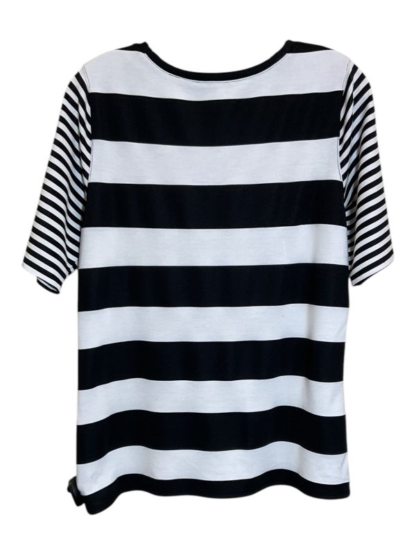 Top Short Sleeve By Coldwater Creek In Black & White, Size: L Online Hot Sale