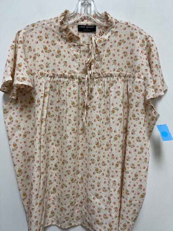 Top Short Sleeve By Lane Bryant In Cream, Size: Xl Hot on Sale