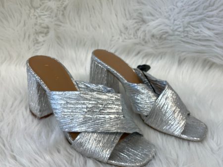 Sandals Heels Block By Abound In Silver, Size: 7 For Discount