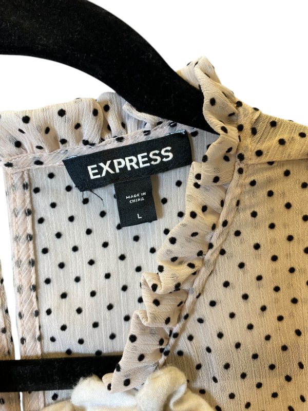 Top Short Sleeve By Express In Polkadot Pattern, Size: L Fashion