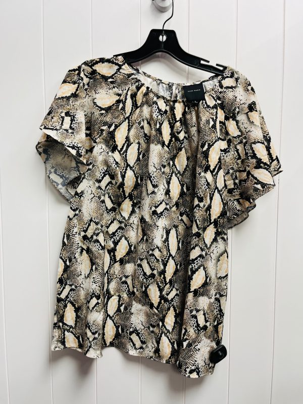 Top Short Sleeve By Alex Marie In Snakeskin Print, Size: L For Sale