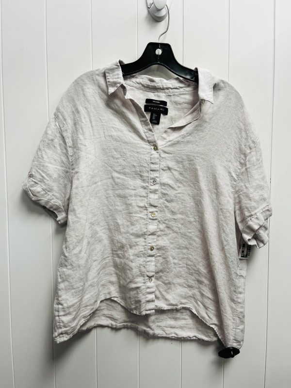 Top Short Sleeve By Tahari By Arthur Levine In Grey, Size: L Sale