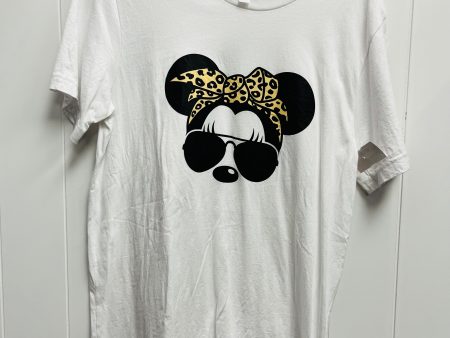 Top Short Sleeve Basic By Clothes Mentor In Black & Cream, Size: L For Sale